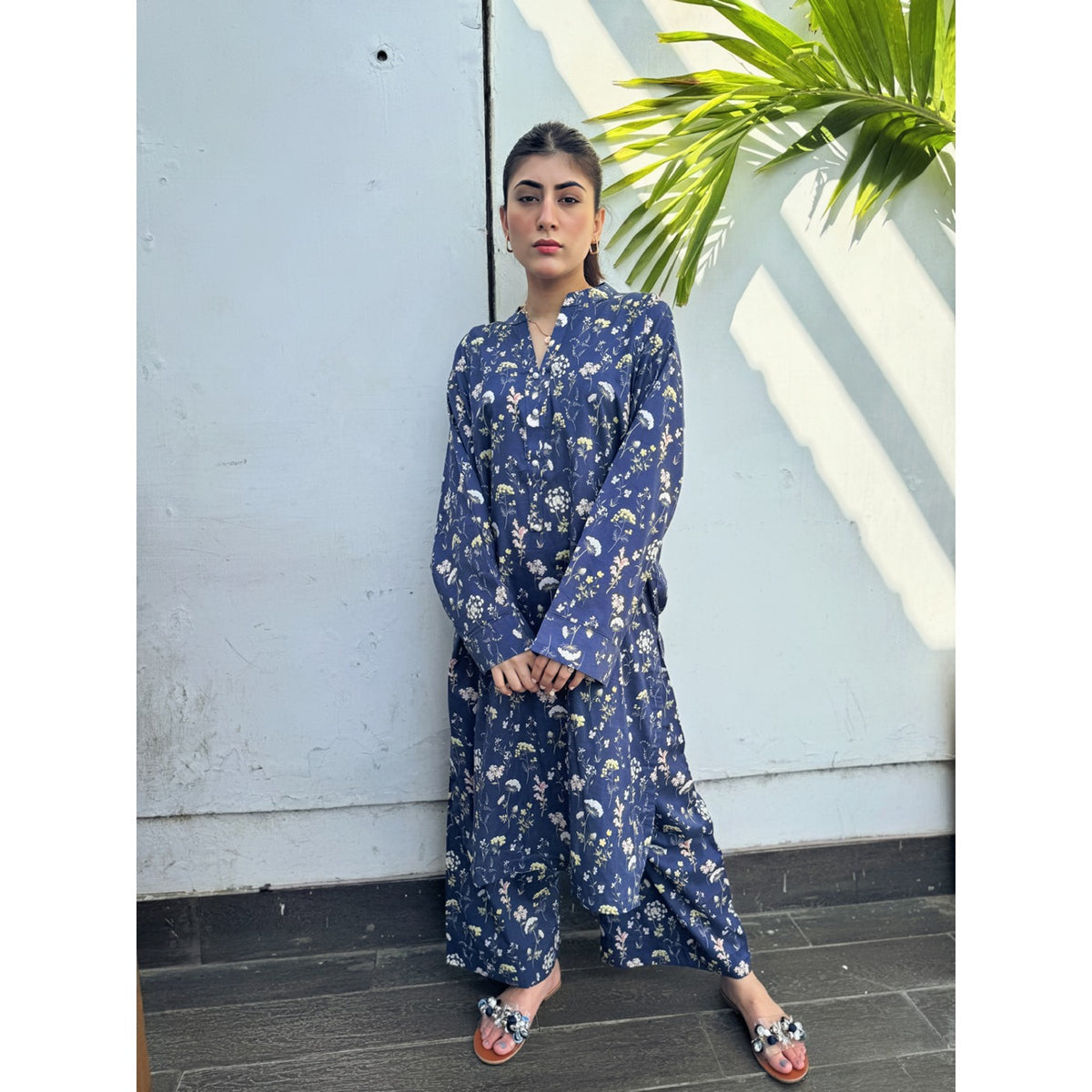 Blue Floral Co-Ord Matching Set | Montivo Pakistan