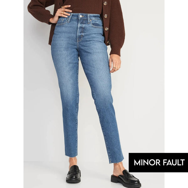 (Minor Fault) High Rise Straight Cut-off Jeans | Montivo Pakistan