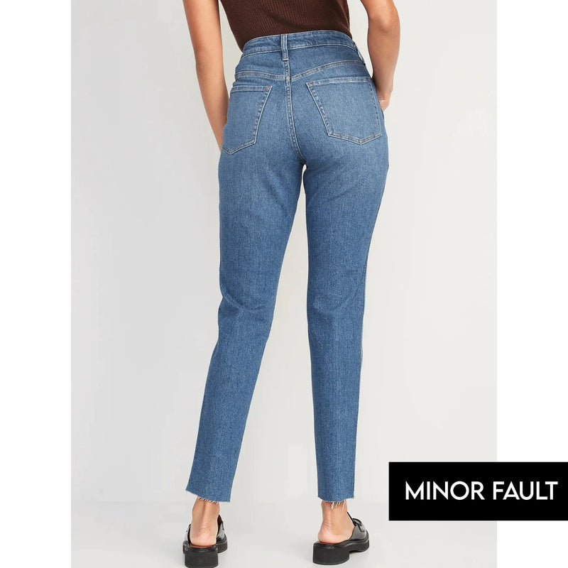 (Minor Fault) High Rise Straight Cut-off Jeans | Montivo Pakistan