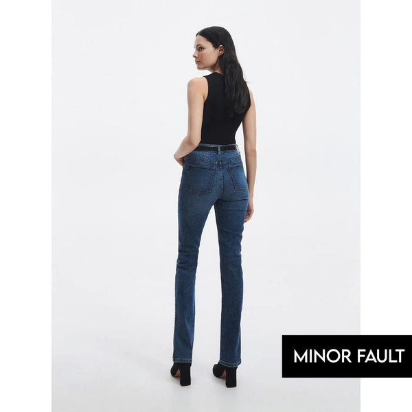 (Minor Fault) Slim Mini Flare Split Hem Jeans | Montivo Pakistan