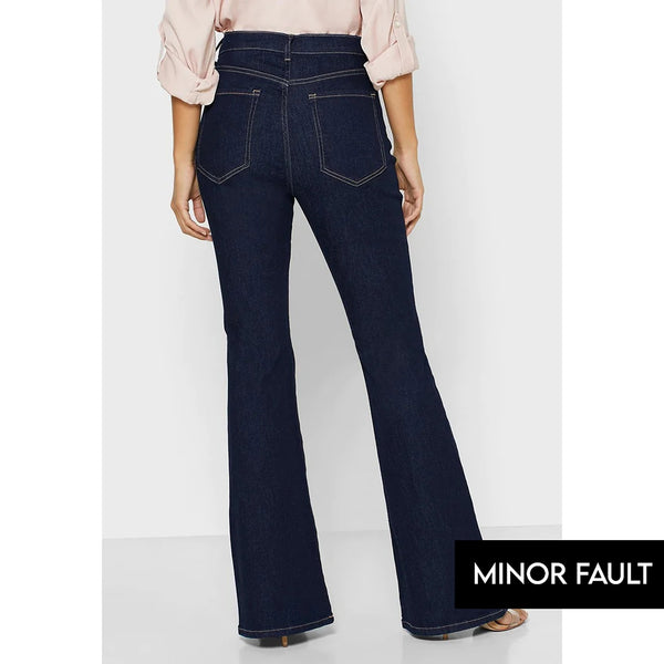 (Minor Fault) Curvy Dark Wash Boot-Cut Jeans | Montivo Pakistan