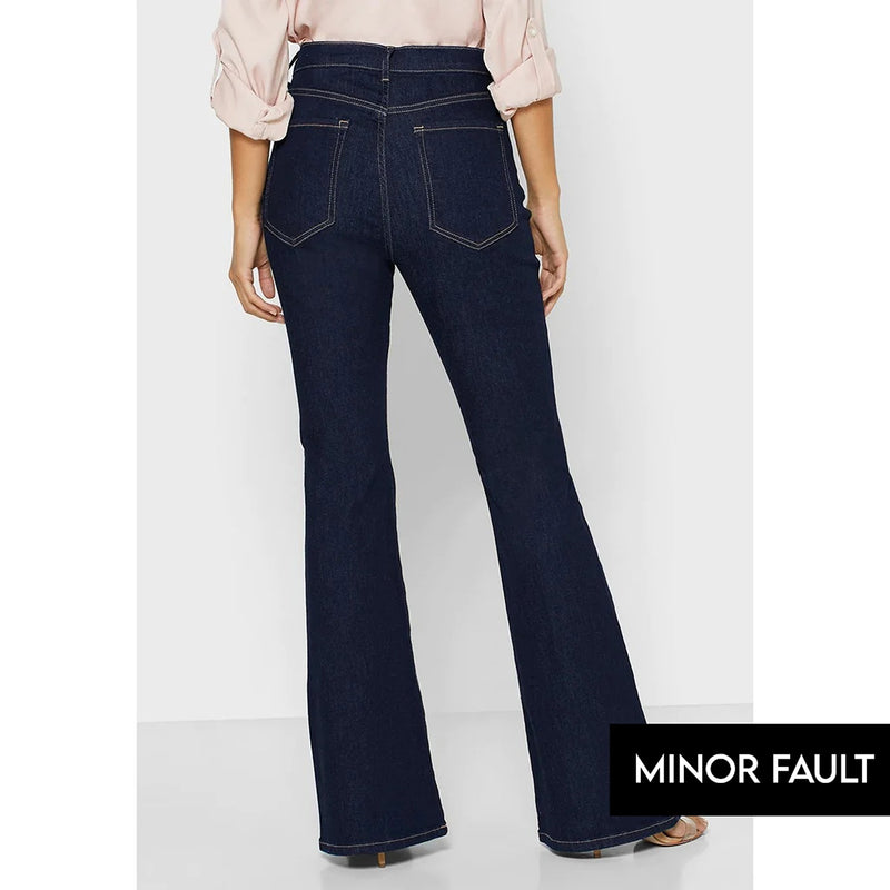 (Minor Fault) Curvy Dark Wash Boot-Cut Jeans | Montivo Pakistan