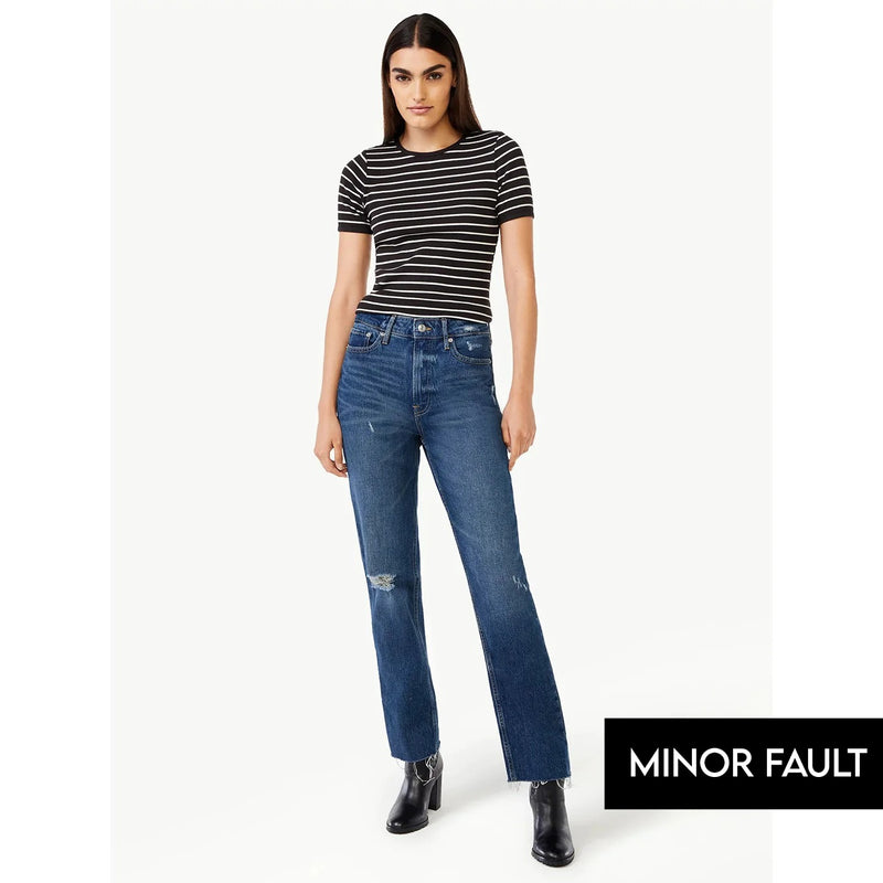 (Minor Fault) Super High Rise Straight Jeans | Montivo Pakistan
