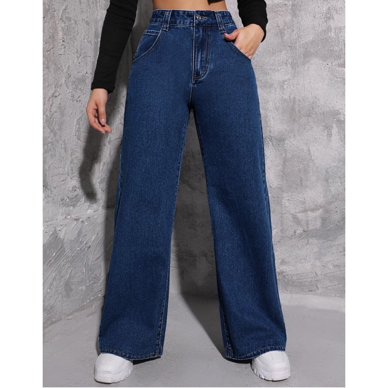 High Rise Slouchy Wide Leg Jeans | Montivo Pakistan