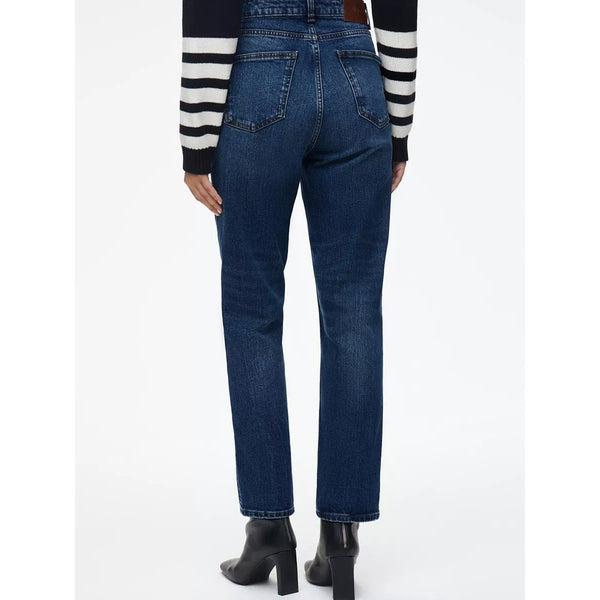 Dark Blue Mid Rise Slim Mom Jeans | Montivo Pakistan