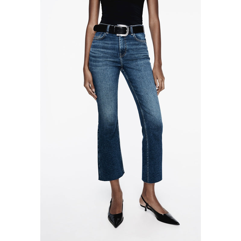 Blue High Waisted Mini Flare Jeans | Montivo Pakistan