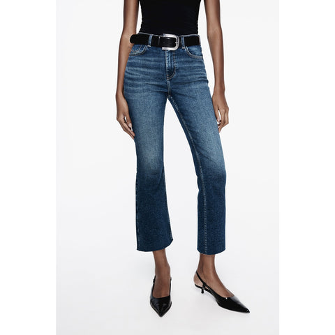 Blue High Waisted Mini Flare Jeans | Montivo Pakistan