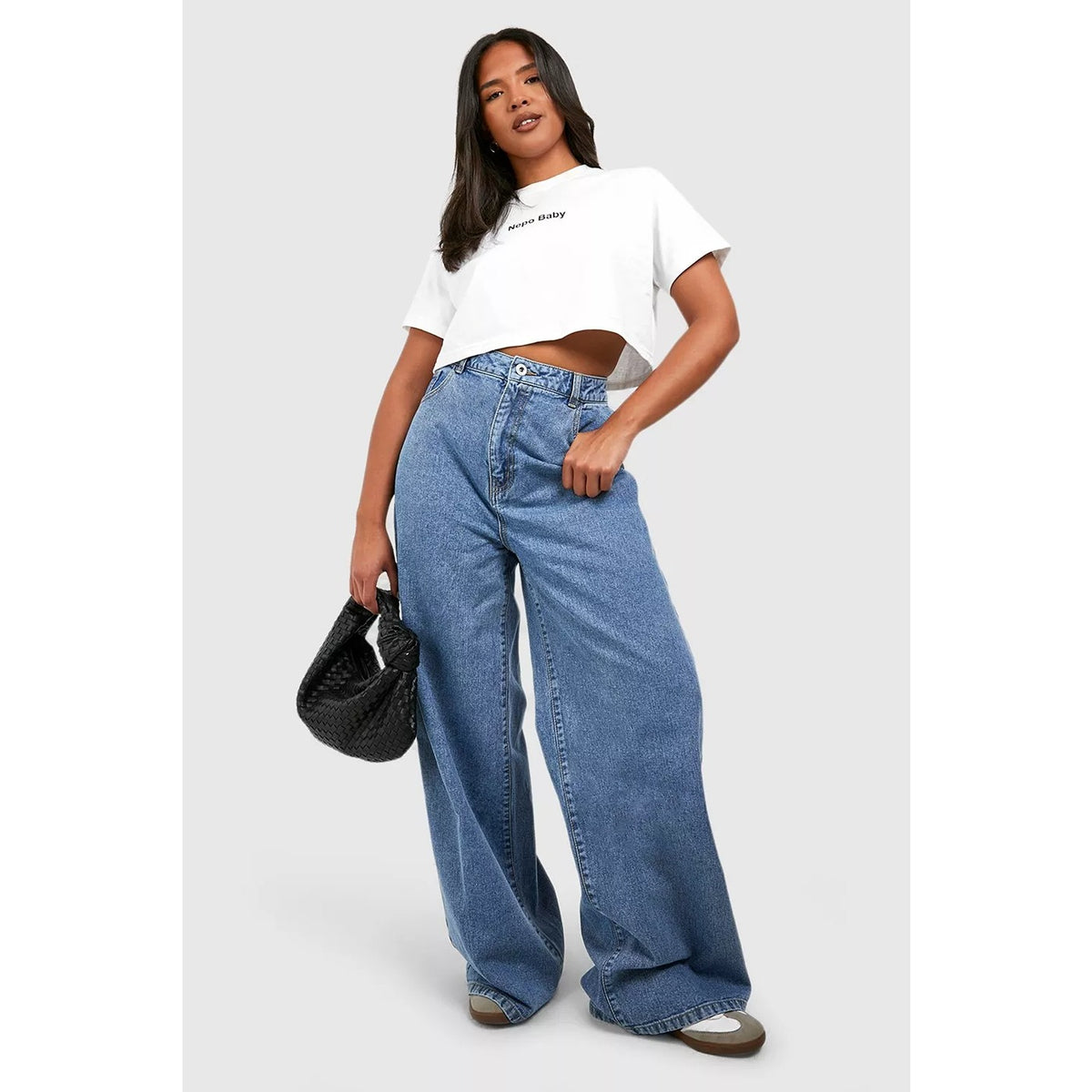 Mid Blue Wide Leg Jeans | Montivo Pakistan