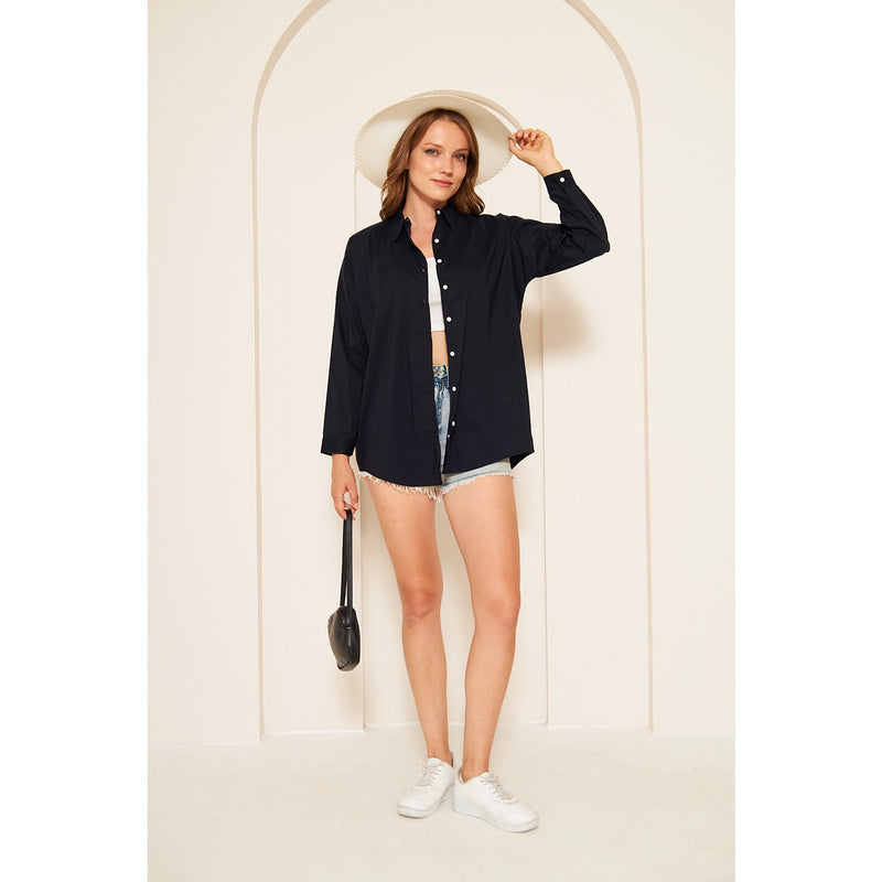 Space Blue Oversized Shirt | Montivo Pakistan