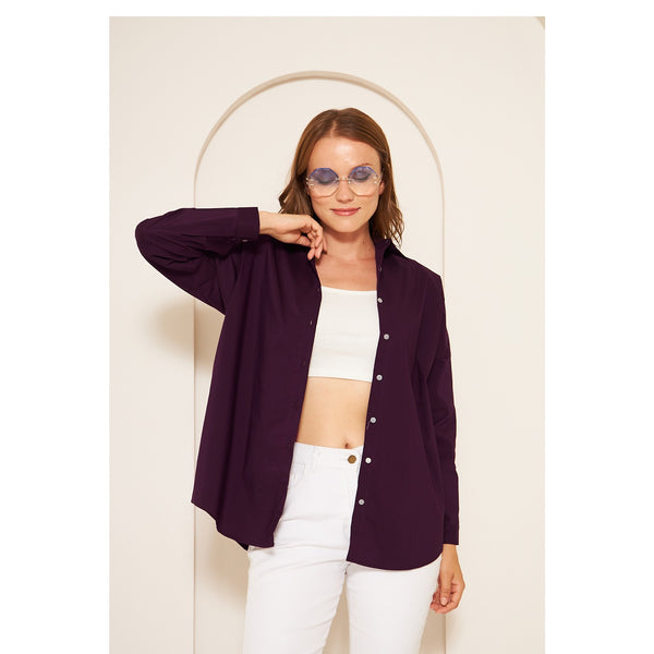 Dark Purple Oversized Shirt | Montivo Pakistan