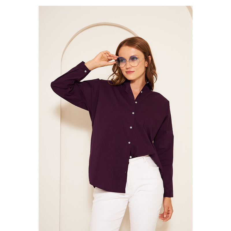 Dark Purple Oversized Shirt | Montivo Pakistan