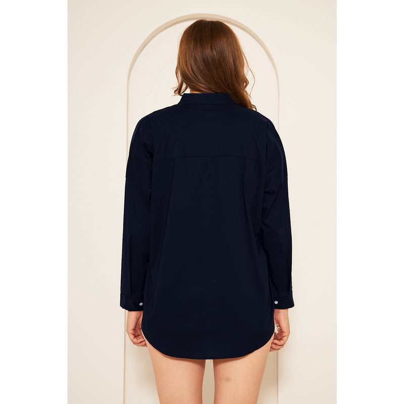 Navy Blue Oversized Shirt | Montivo Pakistan