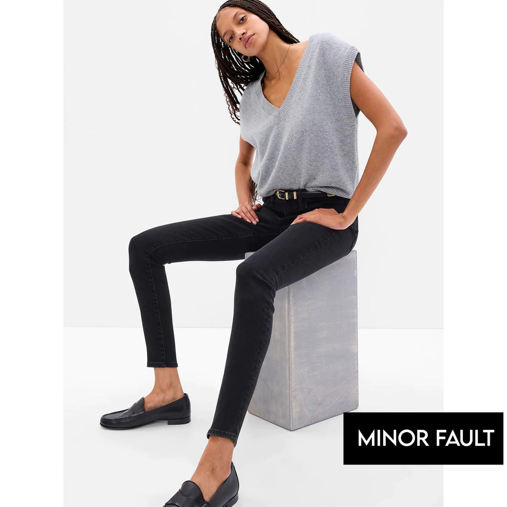 (Minor Fault) Black Skinny Jeans Mid Rise | Montivo Pakistan