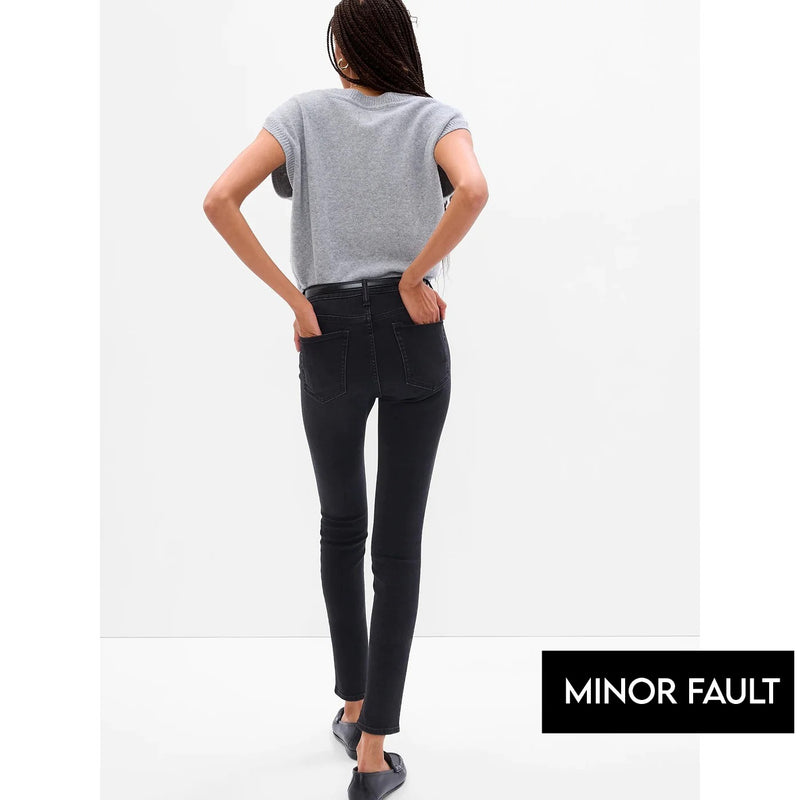 (Minor Fault) Black Skinny Jeans Mid Rise | Montivo Pakistan