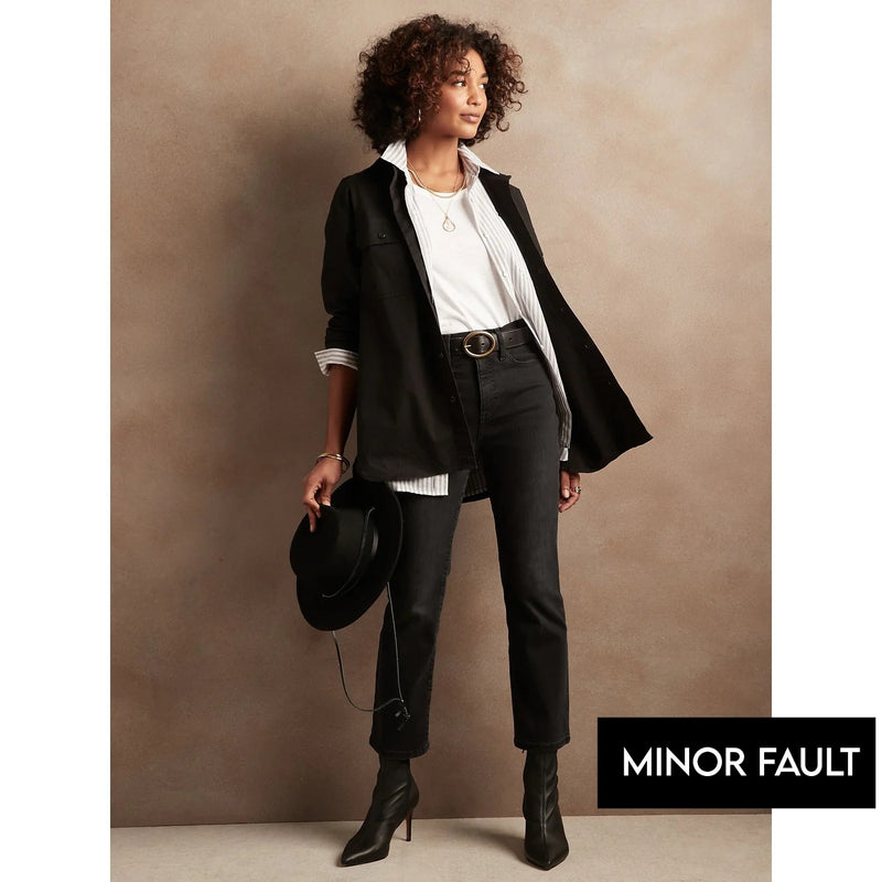 (Minor Fault) High Rise Boot Cut Black Jeans | Montivo Pakistan