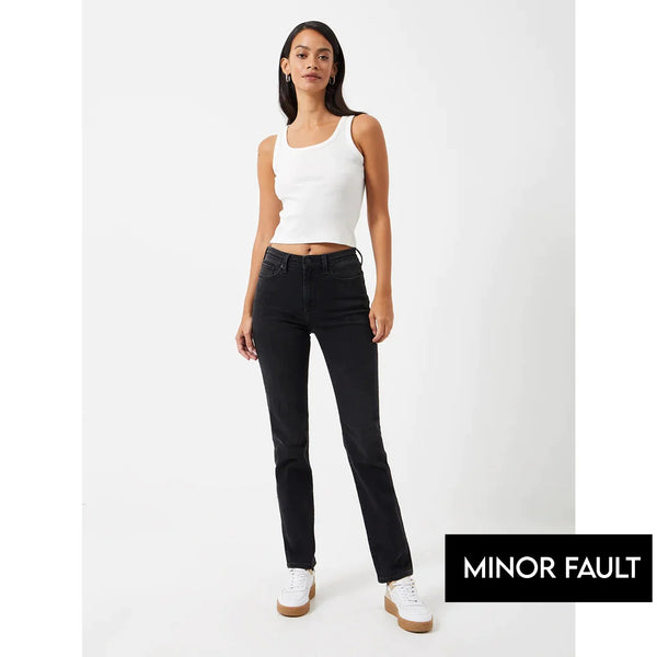 (Minor Fault) Slim Straight Black Jeans | Montivo Pakistan
