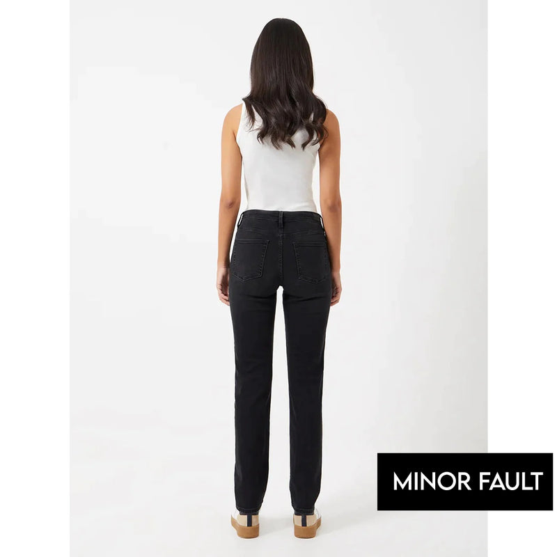 (Minor Fault) Slim Straight Black Jeans | Montivo Pakistan