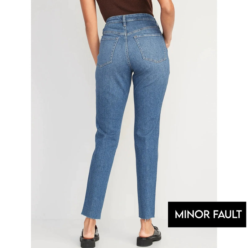 (Minor Fault) High Rise Straight Cut-off Jeans | Montivo Pakistan