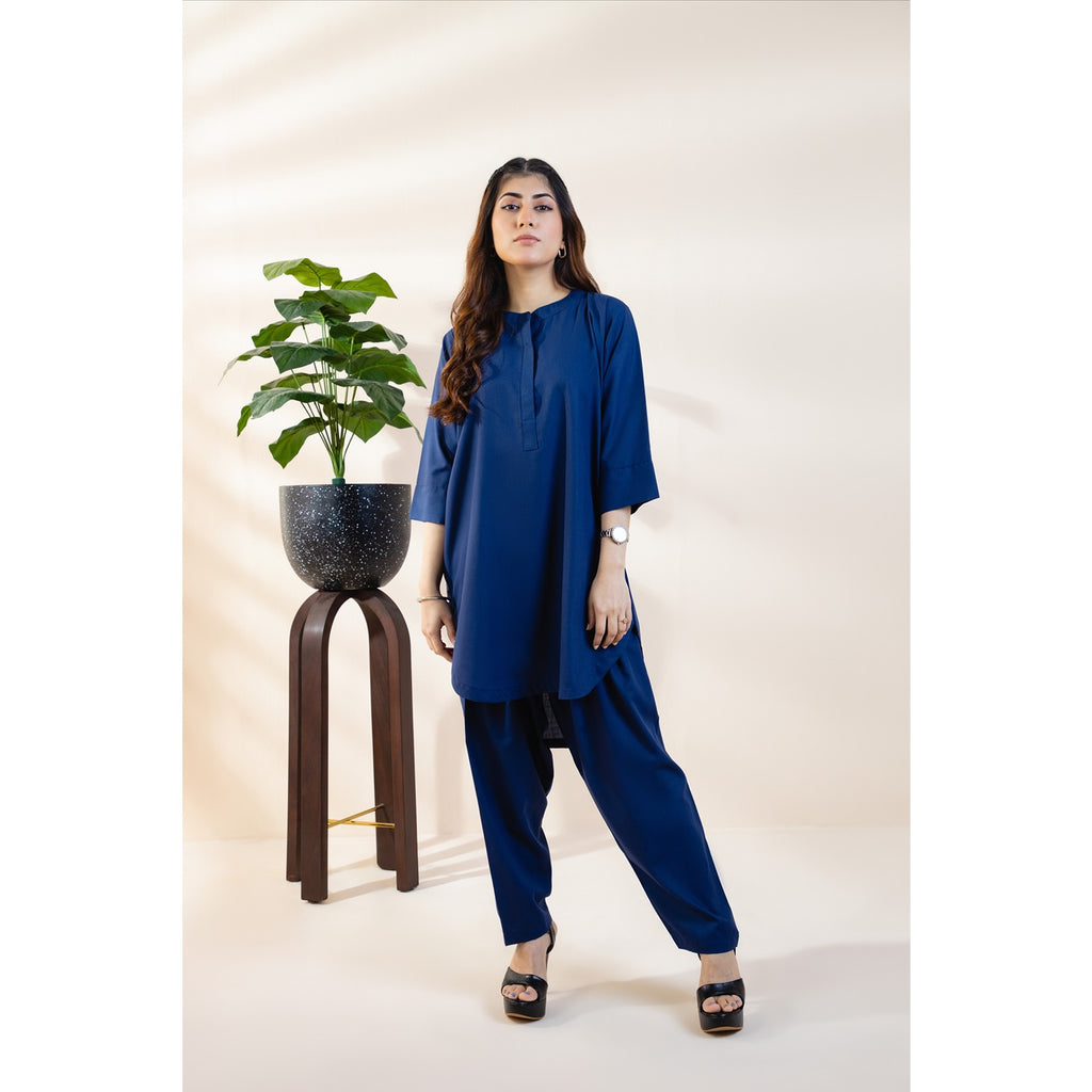 Blue Basic Solid Matching Set | Montivo Pakistan