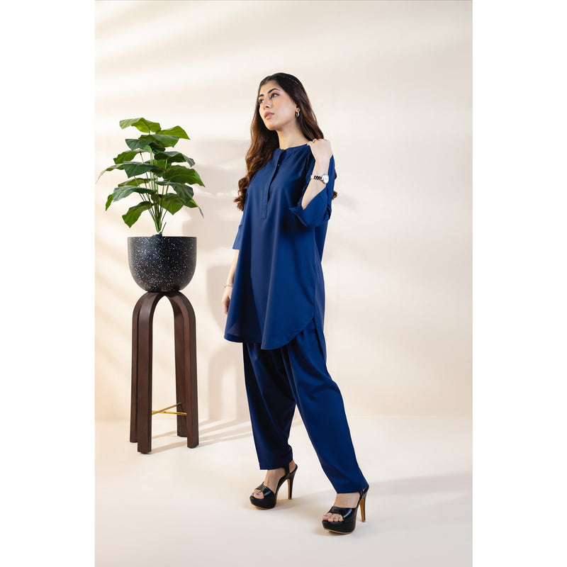 Blue Basic Solid Matching Set | Montivo Pakistan