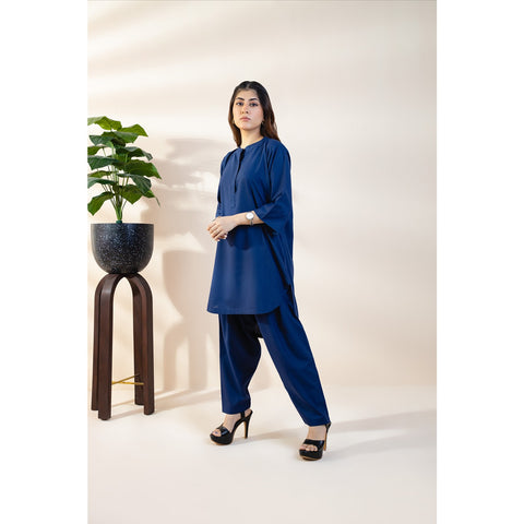 Blue Basic Solid Matching Set | Montivo Pakistan