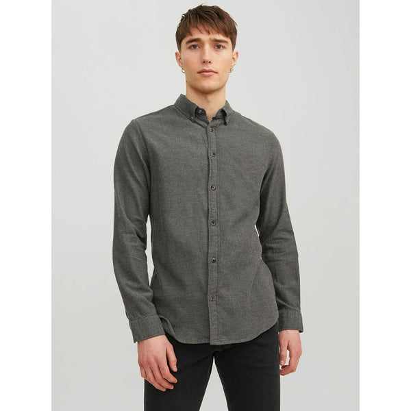 Grey Melange Button Down Shirt | Montivo Pakistan
