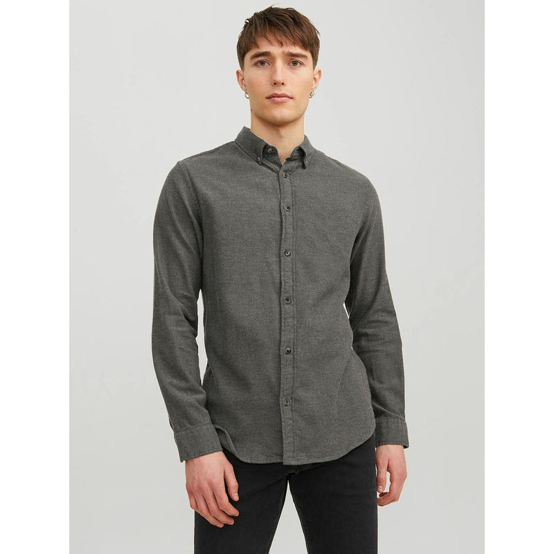 Grey Melange Button Down Shirt | Montivo Pakistan