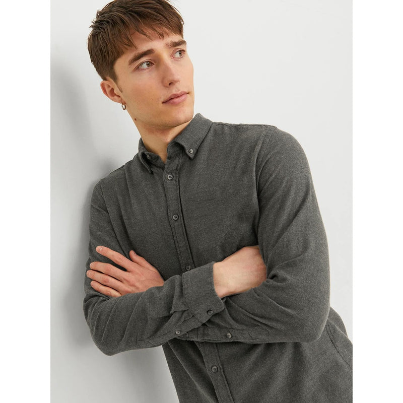 Grey Melange Button Down Shirt | Montivo Pakistan
