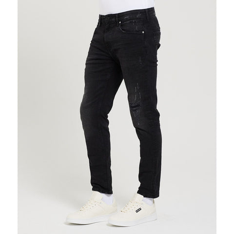 Black Ripped Carrot Slim Jeans | Montivo Pakistan
