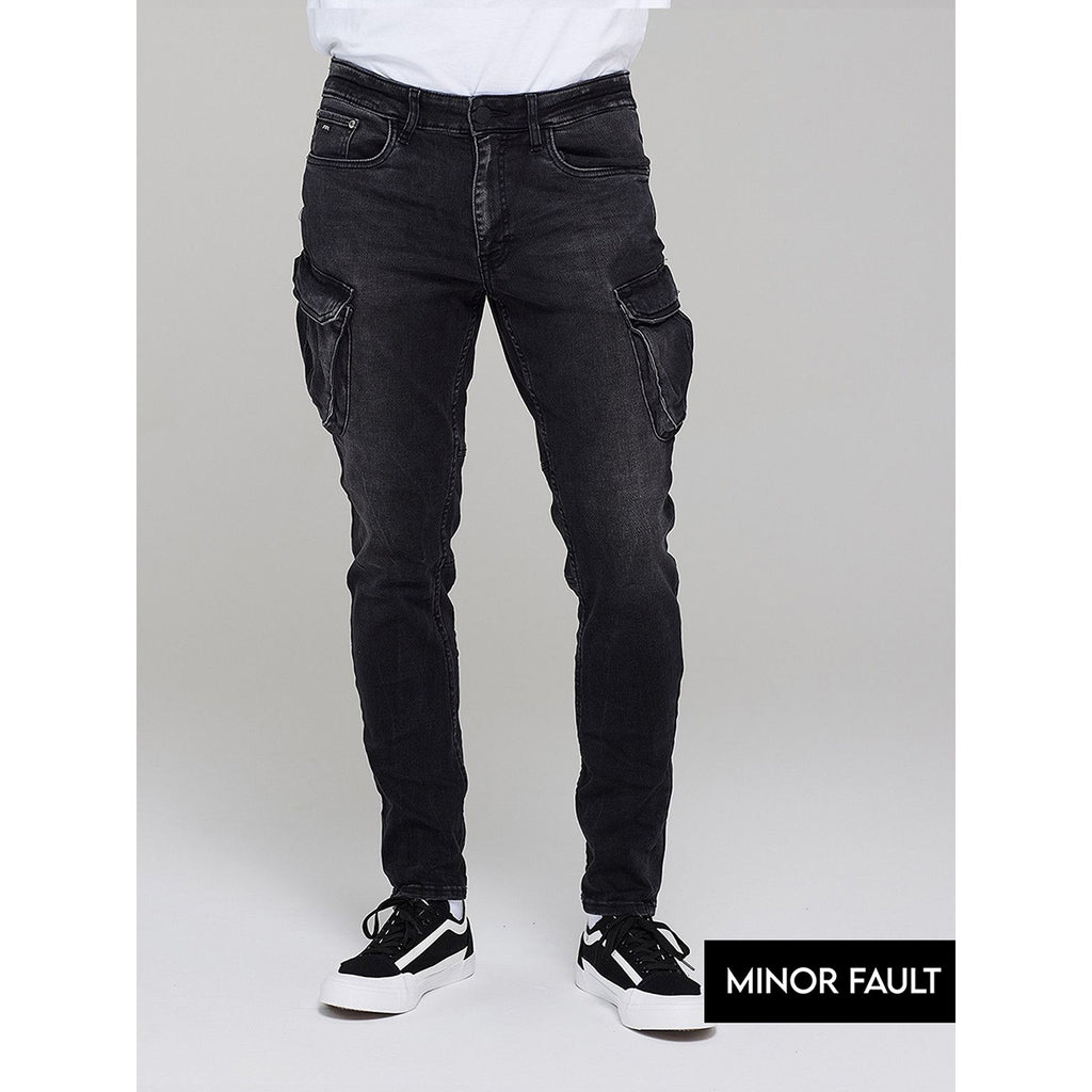 (Minor Fault) Charcoal Black Cargo Jeans | Montivo Pakistan