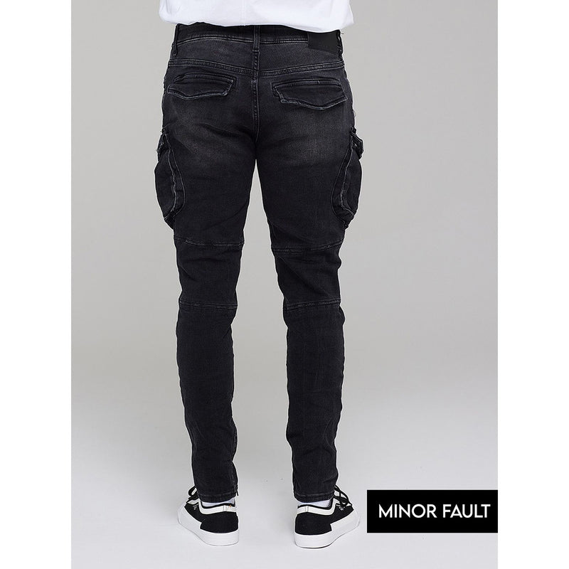 (Minor Fault) Charcoal Black Cargo Jeans | Montivo Pakistan