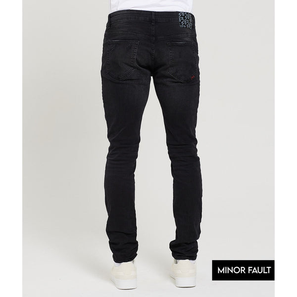 (Minor Fault) Black Ripped Slim Jeans | Montivo Pakistan