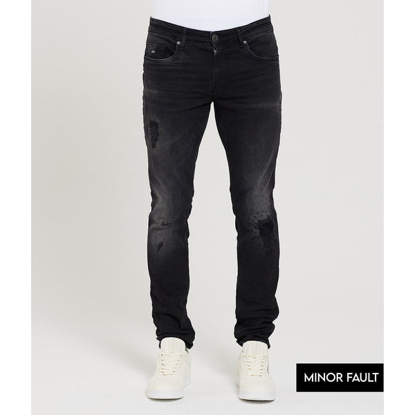 (Minor Fault) Black Ripped Slim Jeans | Montivo Pakistan
