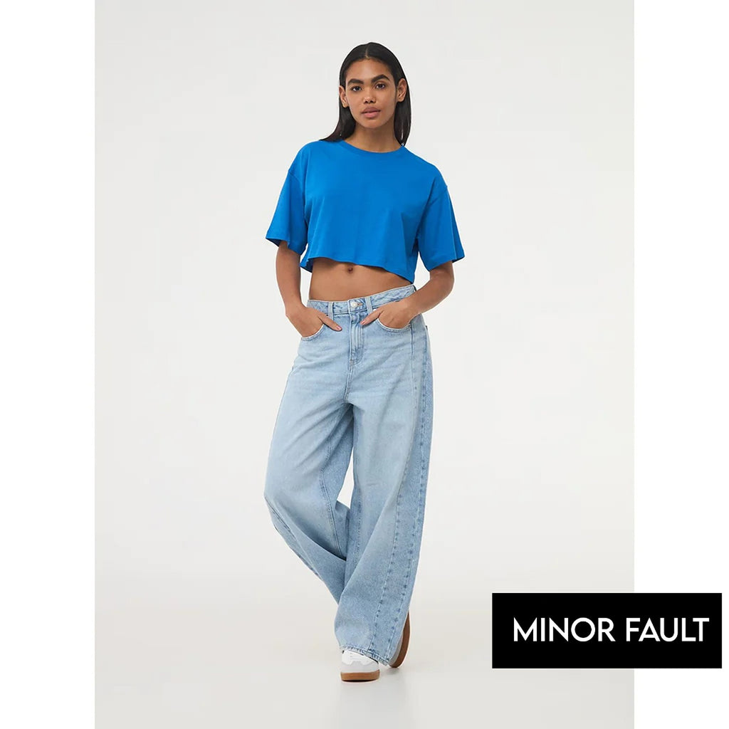 (Minor Fault) Light Blue Balloon Fit Jeans | Montivo Pakistan