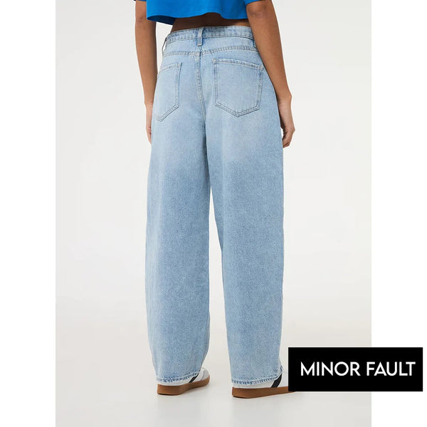(Minor Fault) Light Blue Balloon Fit Jeans | Montivo Pakistan