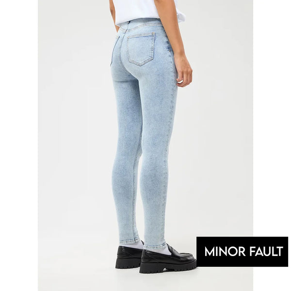 (Minor Fault) Light Blue Regular Waist Skinny Jeans | Montivo Pakistan