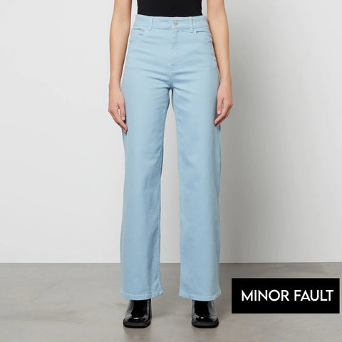(Minor Fault) Cyan Blue Straight Leg Jeans | Montivo Pakistan