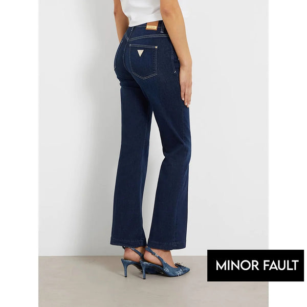(Minor Fault) Blue Mid Rise Boot Cut Jeans | Montivo Pakistan