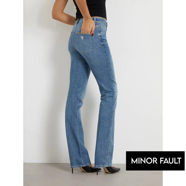 (Minor Fault) Blue Mid Rise Straight Denim Jeans | Montivo Pakistan