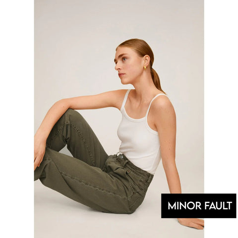 (Minor Fault) Olive Green Mom Slouchy Jeans | Montivo Pakistan