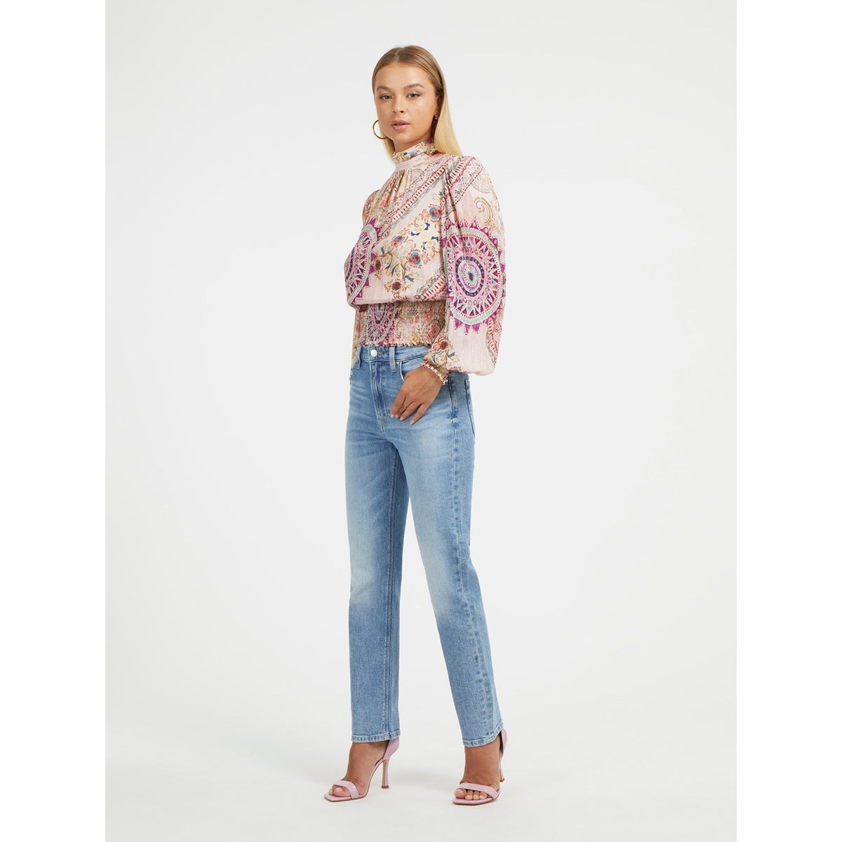 Mid Blue High Rise Straight Jeans | Montivo Pakistan