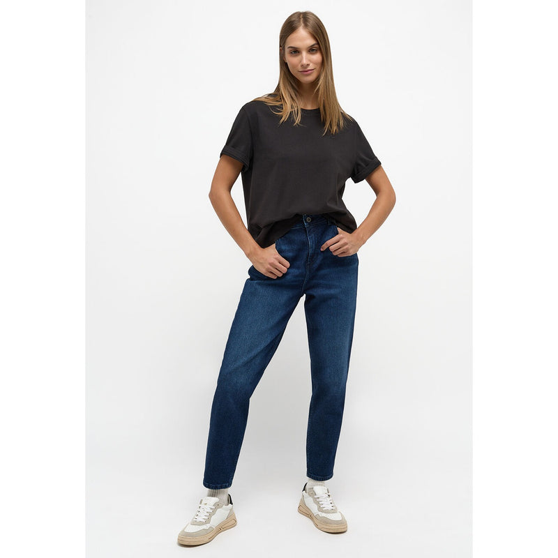 Dark Blue Tapered Mom Jeans | Montivo Pakistan