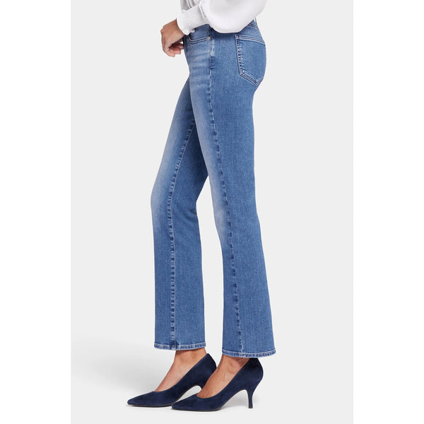 Mid Blue High Rise Straight Jeans