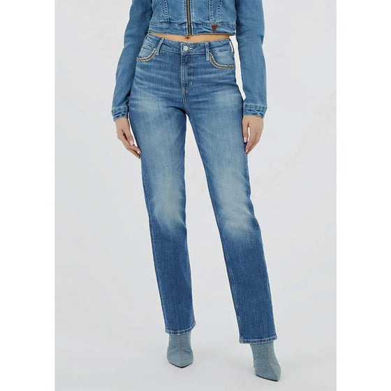 Blue High Rise Straight Jeans | Montivo Pakistan