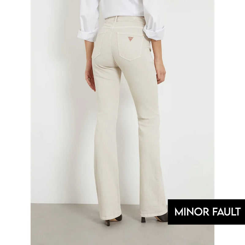 (Minor Fault) Cream High Rise Flare Jeans | Montivo Pakistan