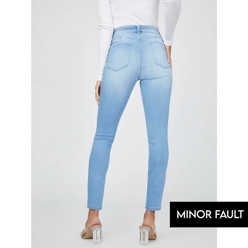 (Minor Fault) Light Blue High Rise Skinny Jeans | Montivo Pakistan