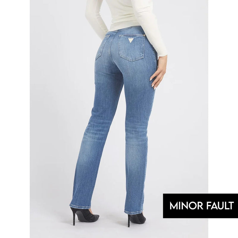 (Minor Fault) Mid Blue Straight High Rise Jeans | Montivo Pakistan