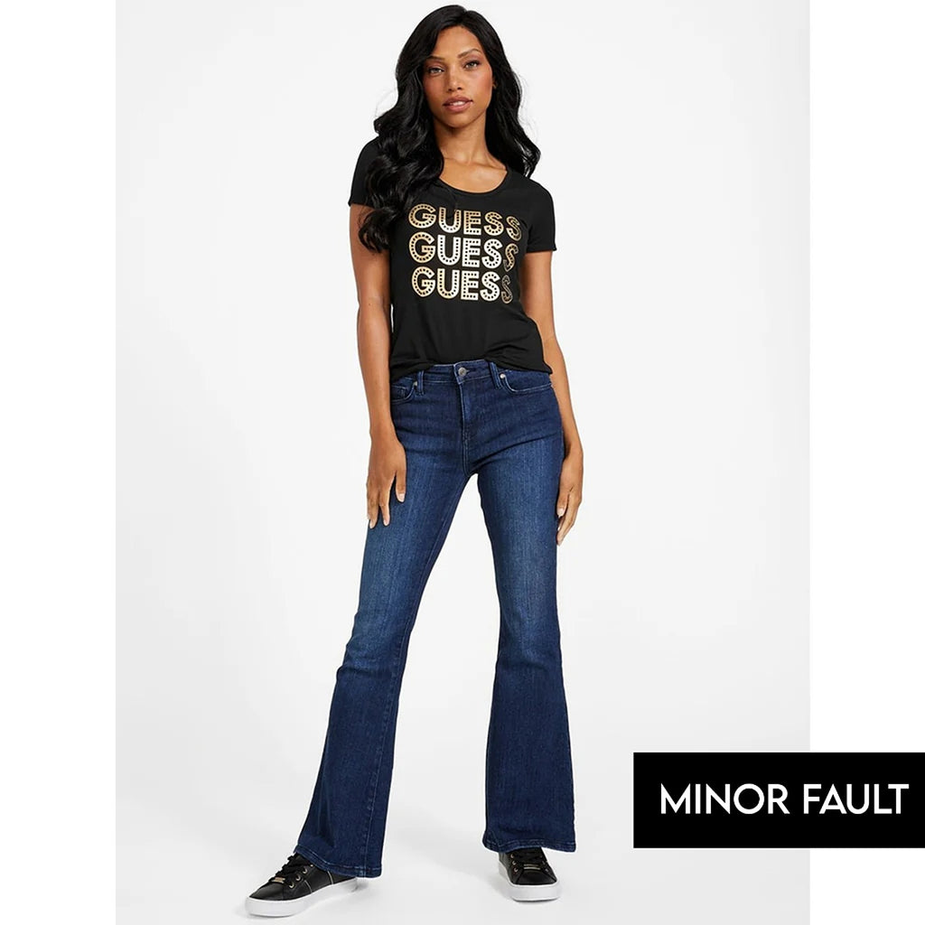 (Minor Fault) Dark Wash Mid Rise Flare Jeans | Montivo Pakistan