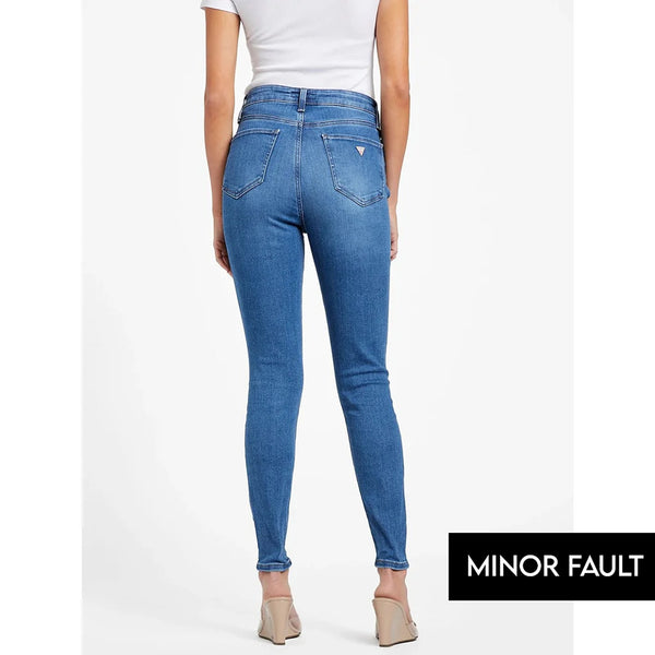 (Minor Fault) Mid Blue High Rise Skinny Jeans | Montivo Pakistan