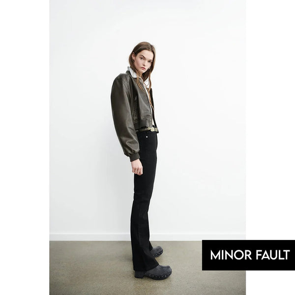 (Minor Fault) Black High Rise Flare Jeans